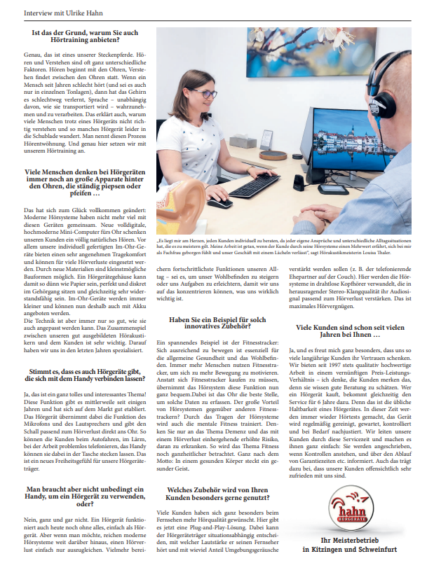 25 Jahre Hahn Hörgeräte, Interview